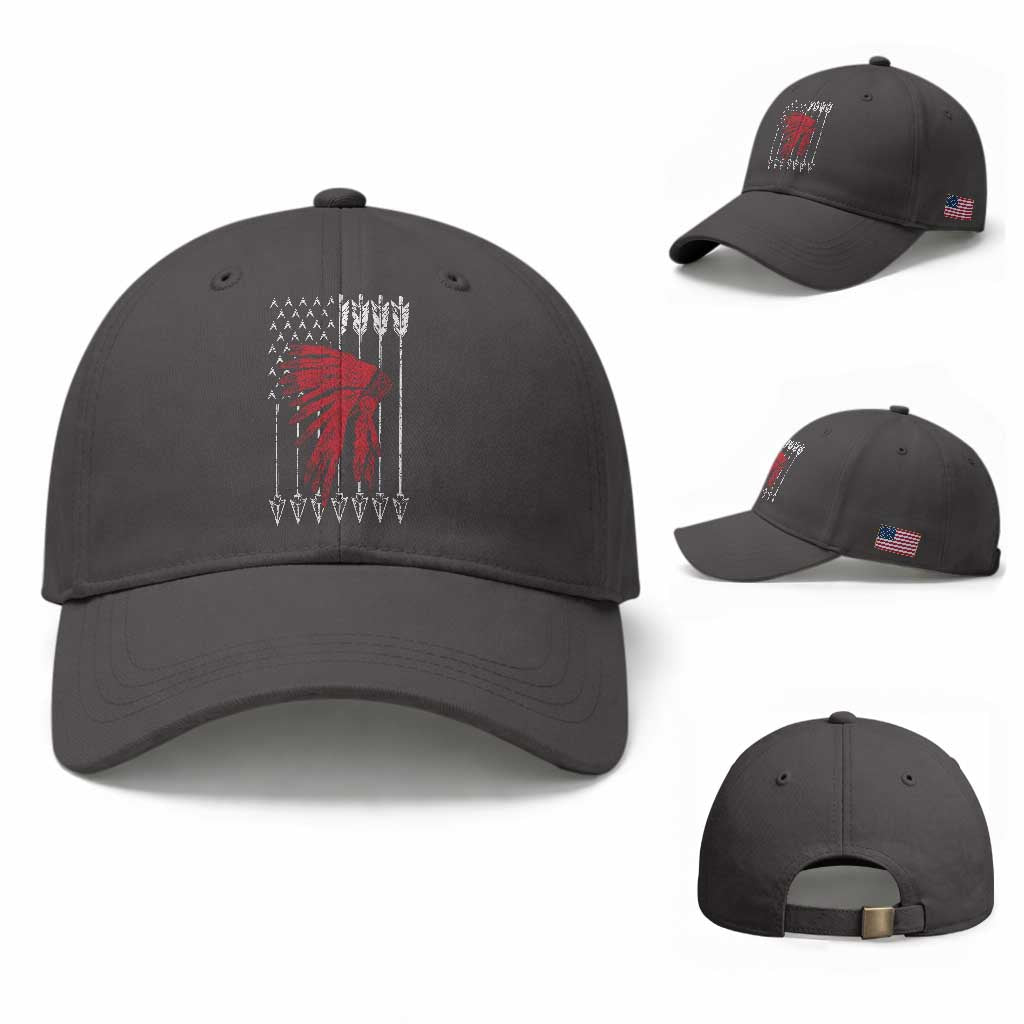 Native American Teepee American Flag Baseball Cap