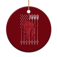 Native American Teepee American Flag Ceramic Ornament