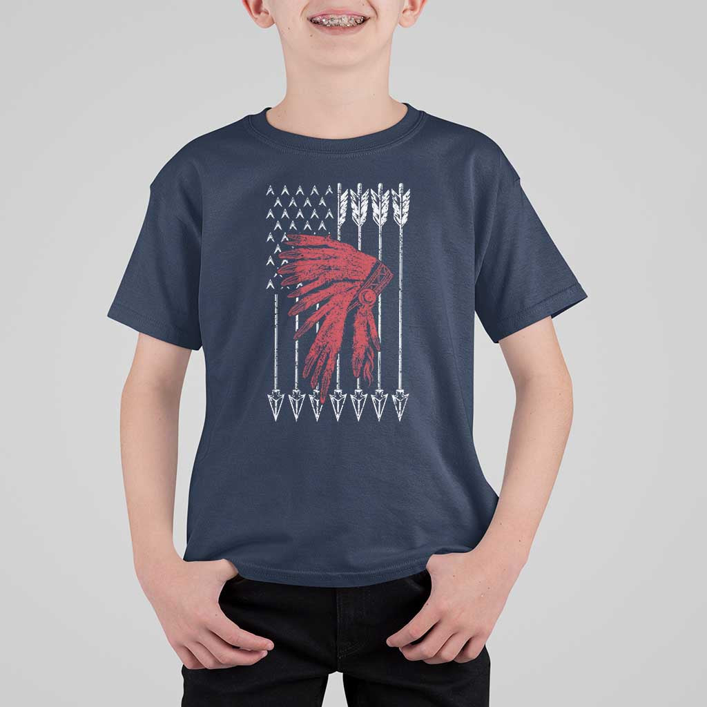 Native American Teepee American Flag T Shirt For Kid