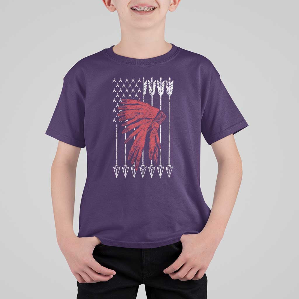 Native American Teepee American Flag T Shirt For Kid