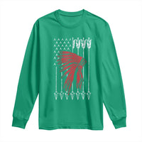 Native American Teepee American Flag Long Sleeve Shirt