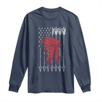 Native American Teepee American Flag Long Sleeve Shirt