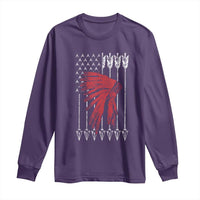 Native American Teepee American Flag Long Sleeve Shirt