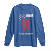Native American Teepee American Flag Long Sleeve Shirt