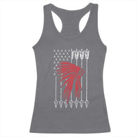 Native American Teepee American Flag Racerback Tank Top
