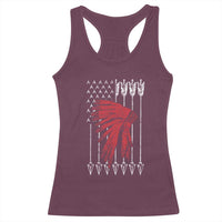 Native American Teepee American Flag Racerback Tank Top