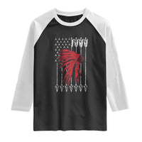 Native American Teepee American Flag Raglan Shirt
