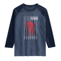 Native American Teepee American Flag Raglan Shirt