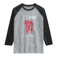 Native American Teepee American Flag Raglan Shirt