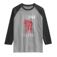 Native American Teepee American Flag Raglan Shirt