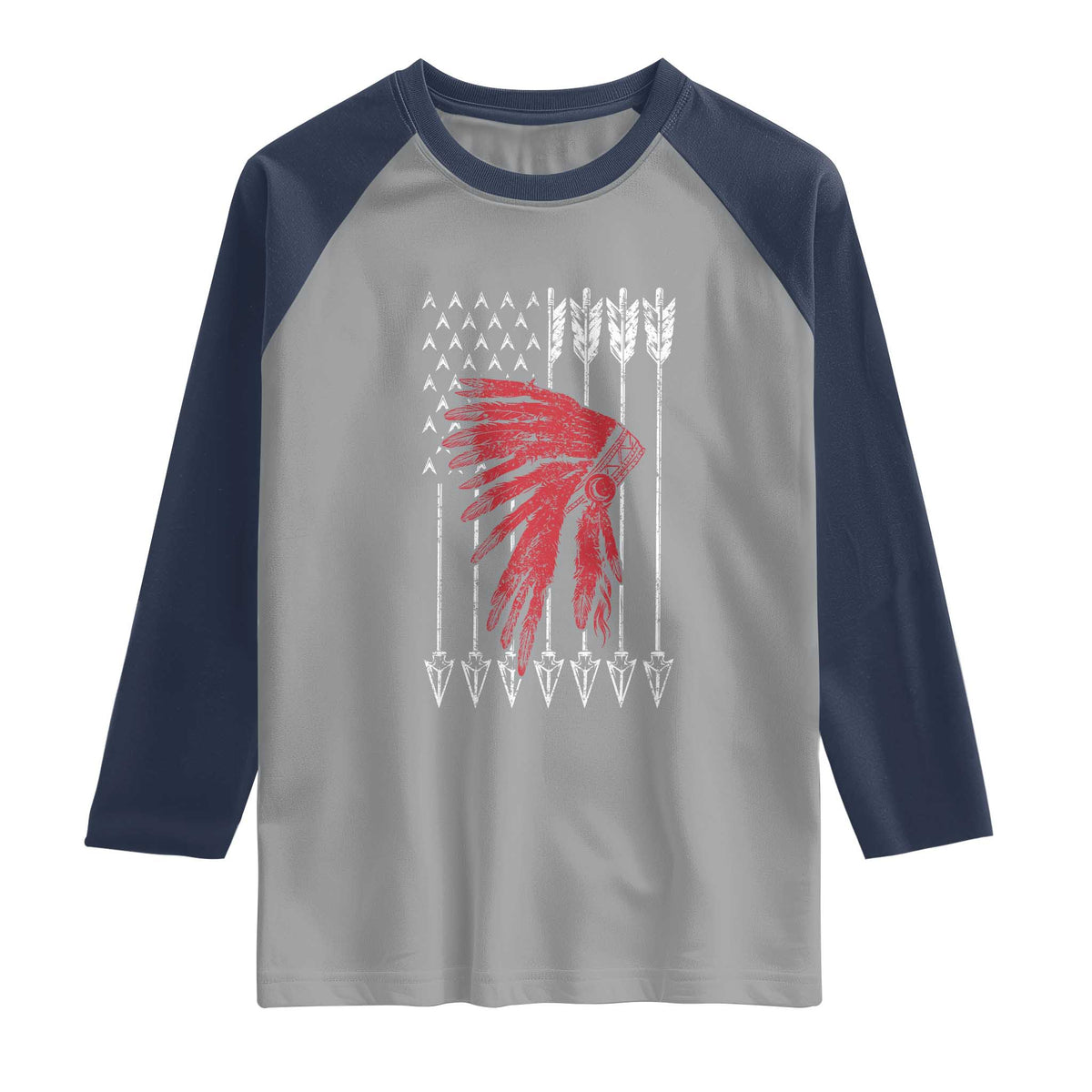 Native American Teepee American Flag Raglan Shirt