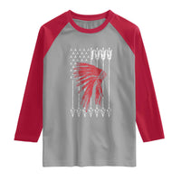 Native American Teepee American Flag Raglan Shirt