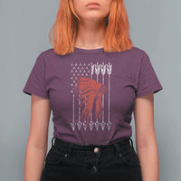 Native American Teepee American Flag T Shirt For Women