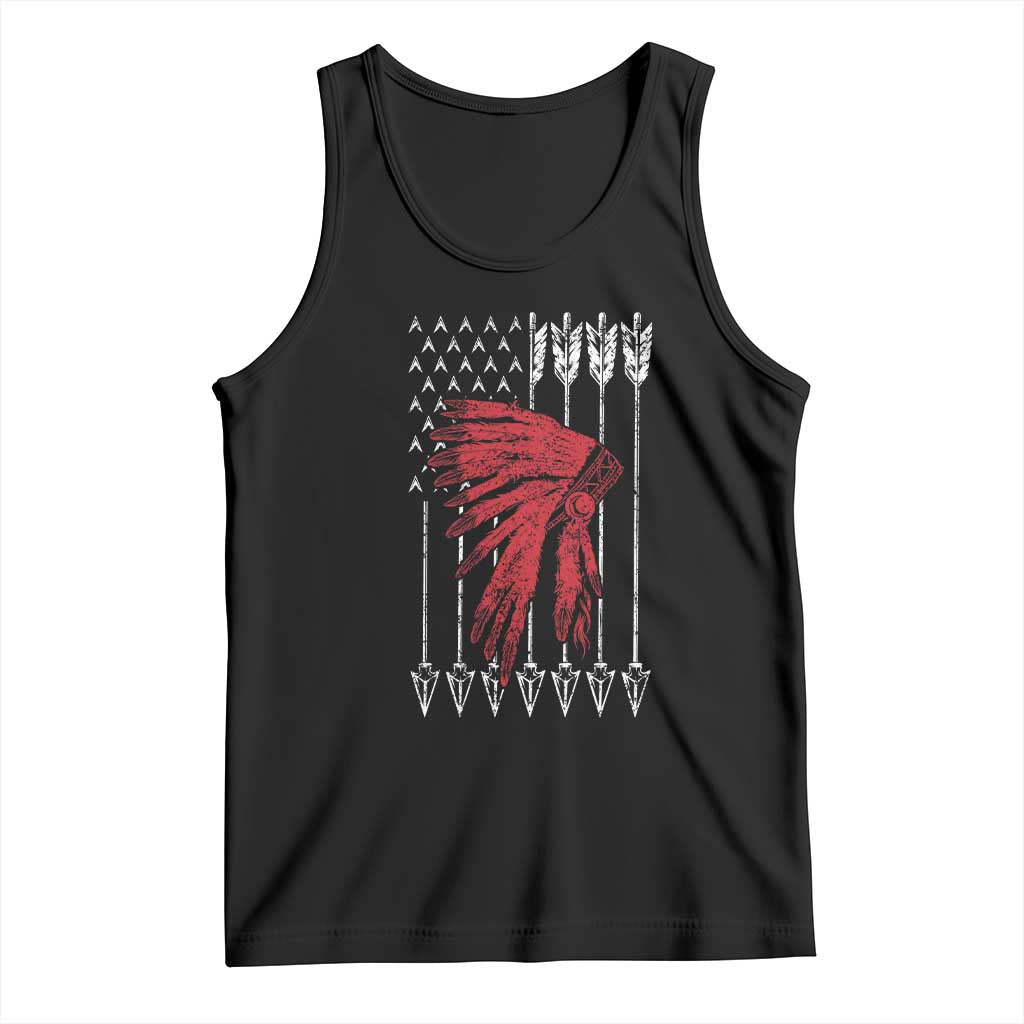 Native American Teepee American Flag Tank Top