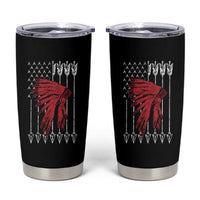 Native American Teepee American Flag Tumbler Cup