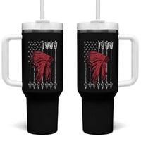 Native American Teepee American Flag Tumbler With Handle