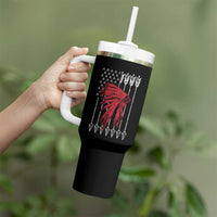Native American Teepee American Flag Tumbler With Handle