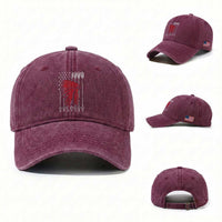 Native American Teepee American Flag Washed Cotton Baseball Cap