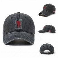 Native American Teepee American Flag Washed Cotton Baseball Cap