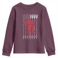 Native American Teepee American Flag Youth Sweatshirt
