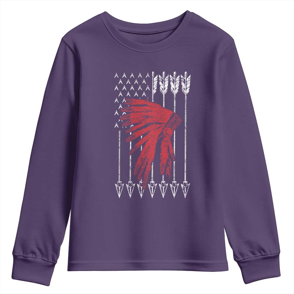 Native American Teepee American Flag Youth Sweatshirt