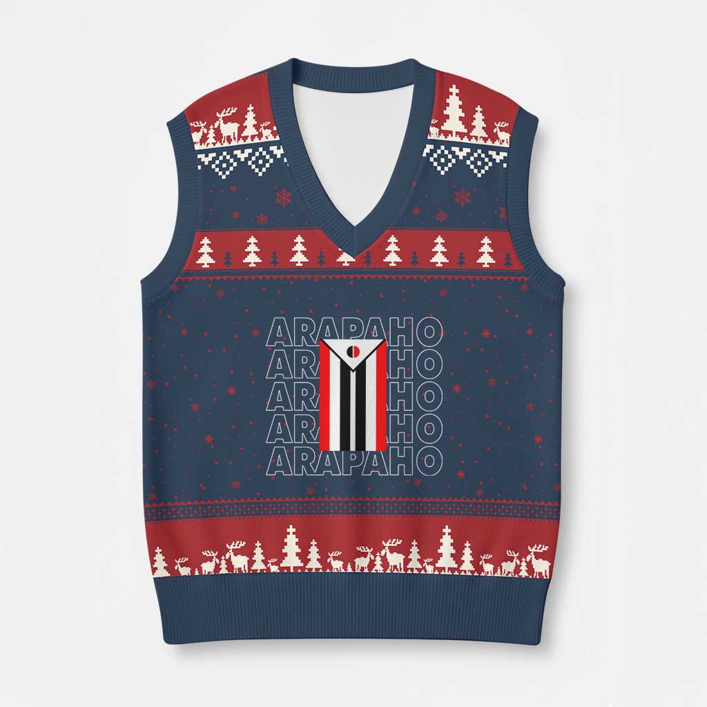 Arapaho Nation Flag Symbol V-Neck Knit Sweater Vest