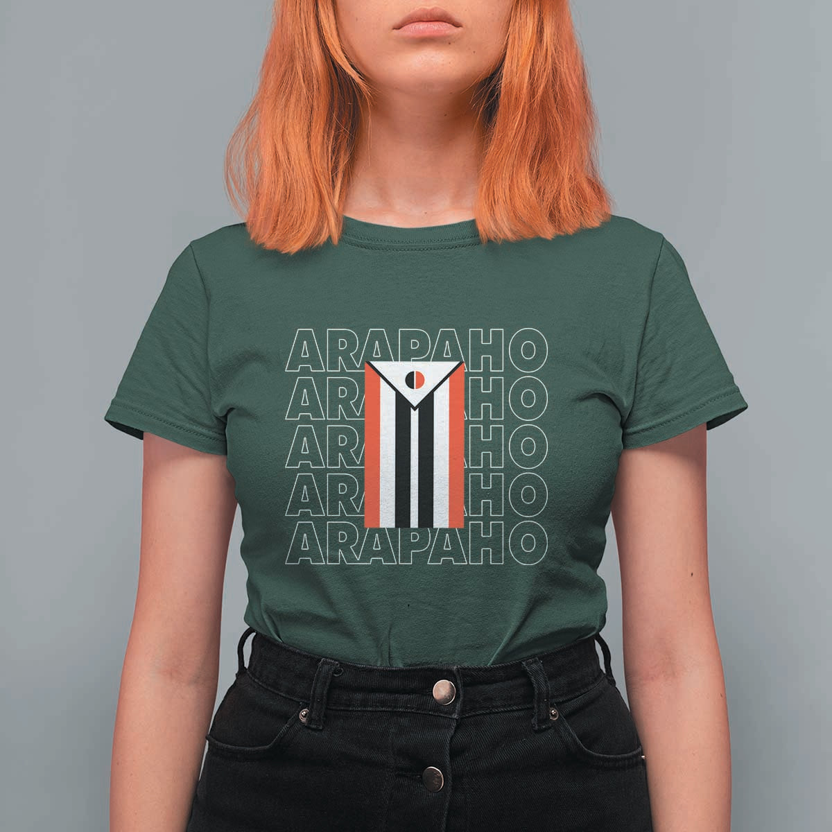 Arapaho Nation Flag Symbol T Shirt For Women