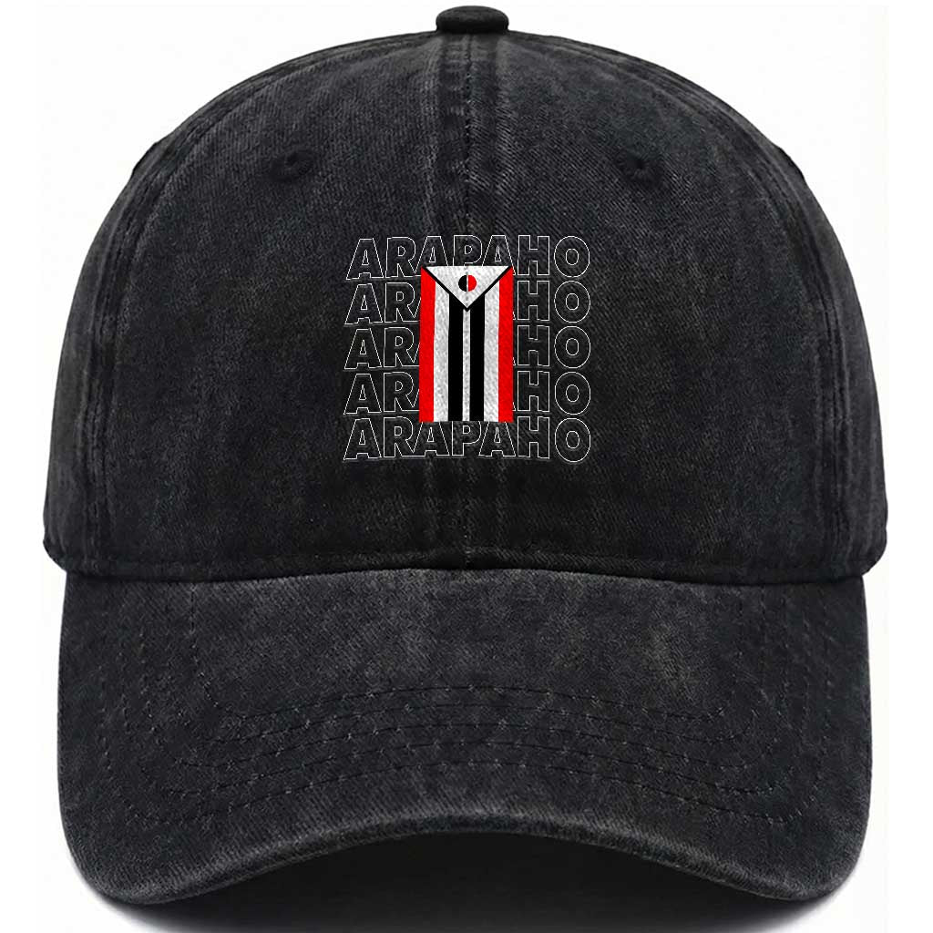Arapaho Nation Flag Symbol Washed Cotton Baseball Cap