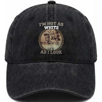 Native American Heritage Washed Cotton Baseball Cap I'm Not As White As I Look