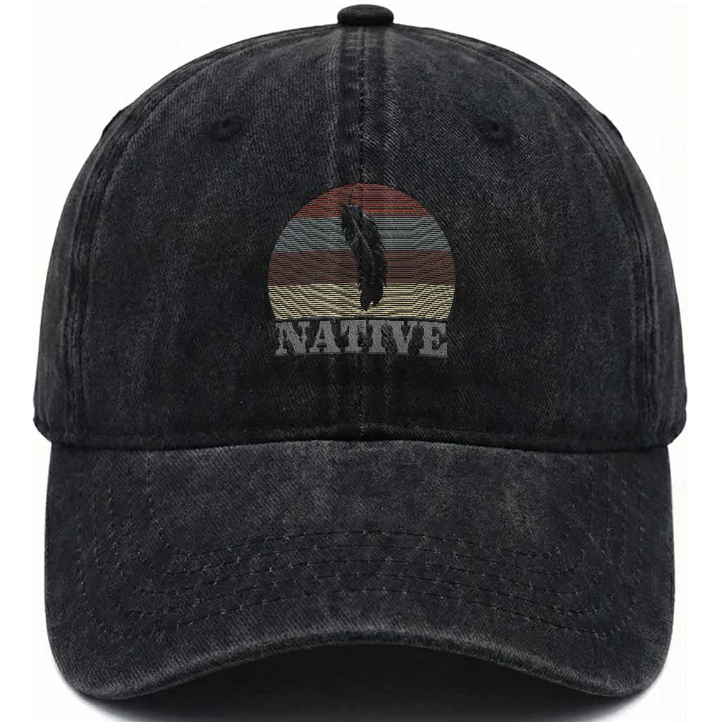 Native Indian American Pride Indigenous Native American Washed Cotton Baseball Cap