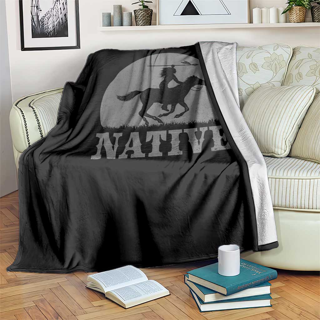 Northwest Native American Knight Pride Mountain Warrior Throw Blanket