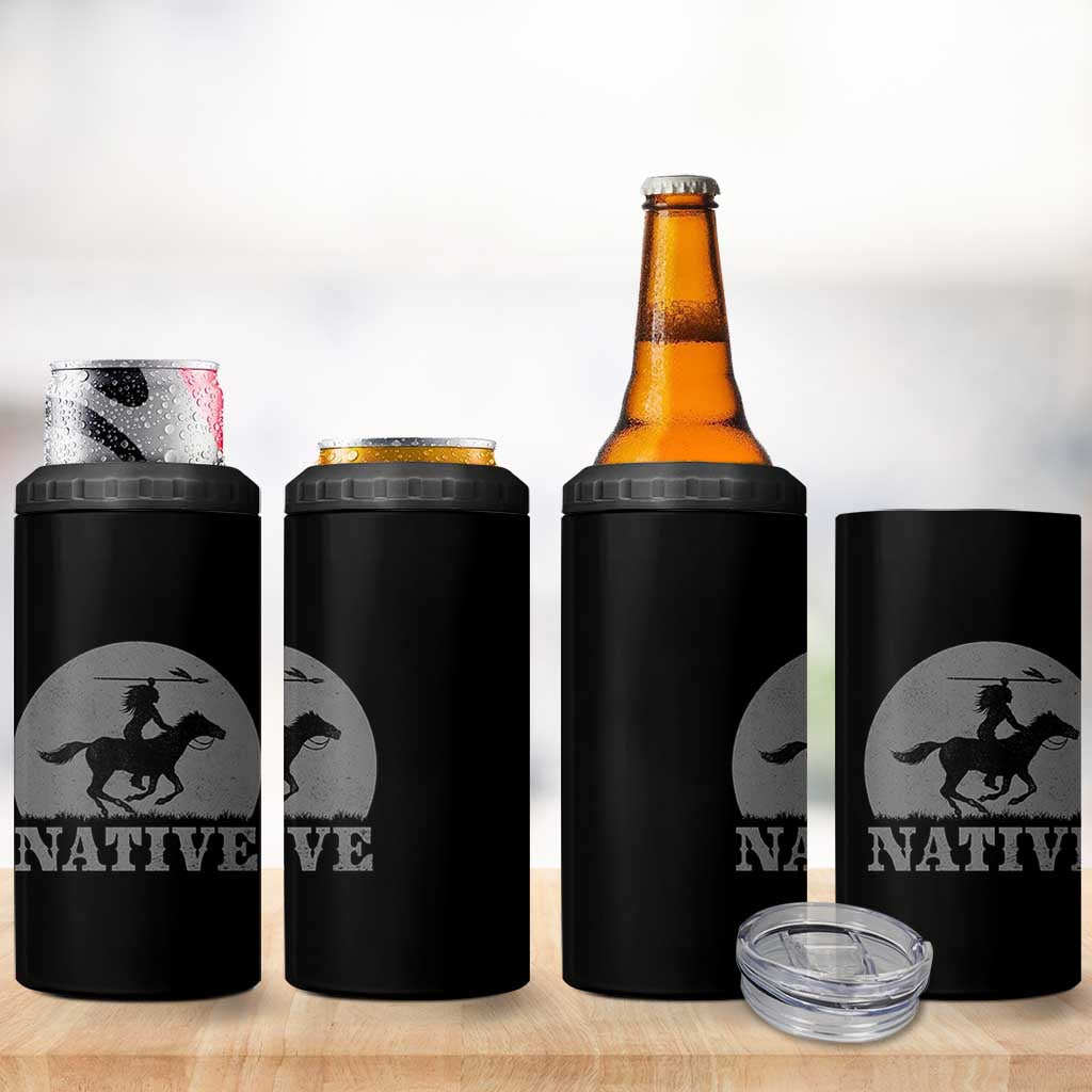 Northwest Native American Knight Pride Mountain Warrior 4 in 1 Can Cooler Tumbler