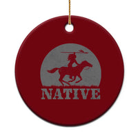 Northwest Native American Knight Pride Mountain Warrior Ceramic Ornament