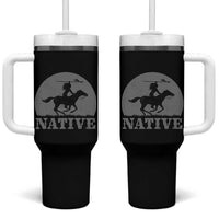 Northwest Native American Knight Pride Mountain Warrior Tumbler With Handle