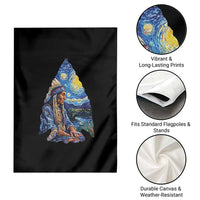 Native American Arrowhead Hunter Starry Night Garden Flag