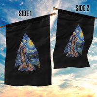 Native American Arrowhead Hunter Starry Night Garden Flag