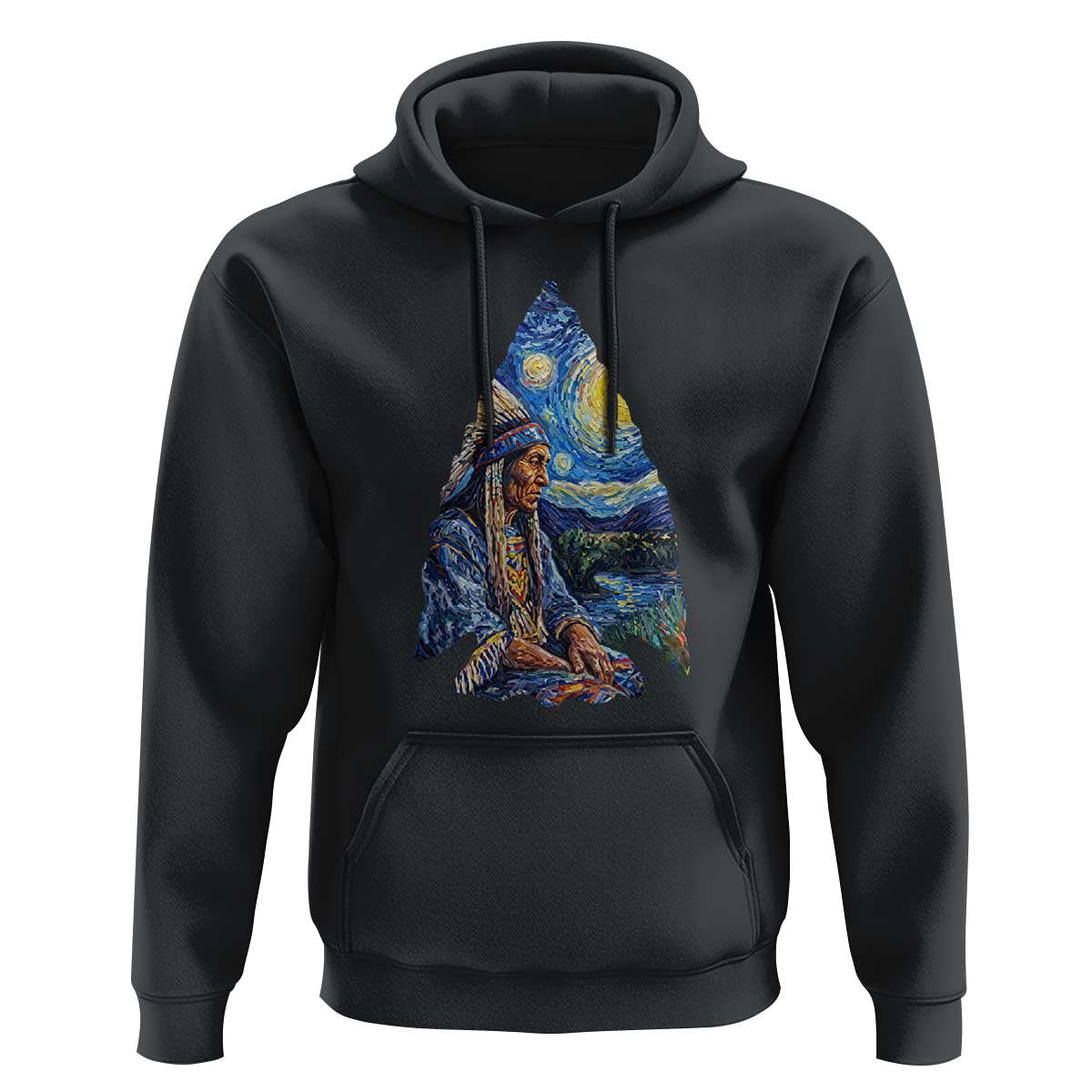 Native American Arrowhead Hunter Starry Night Hoodie