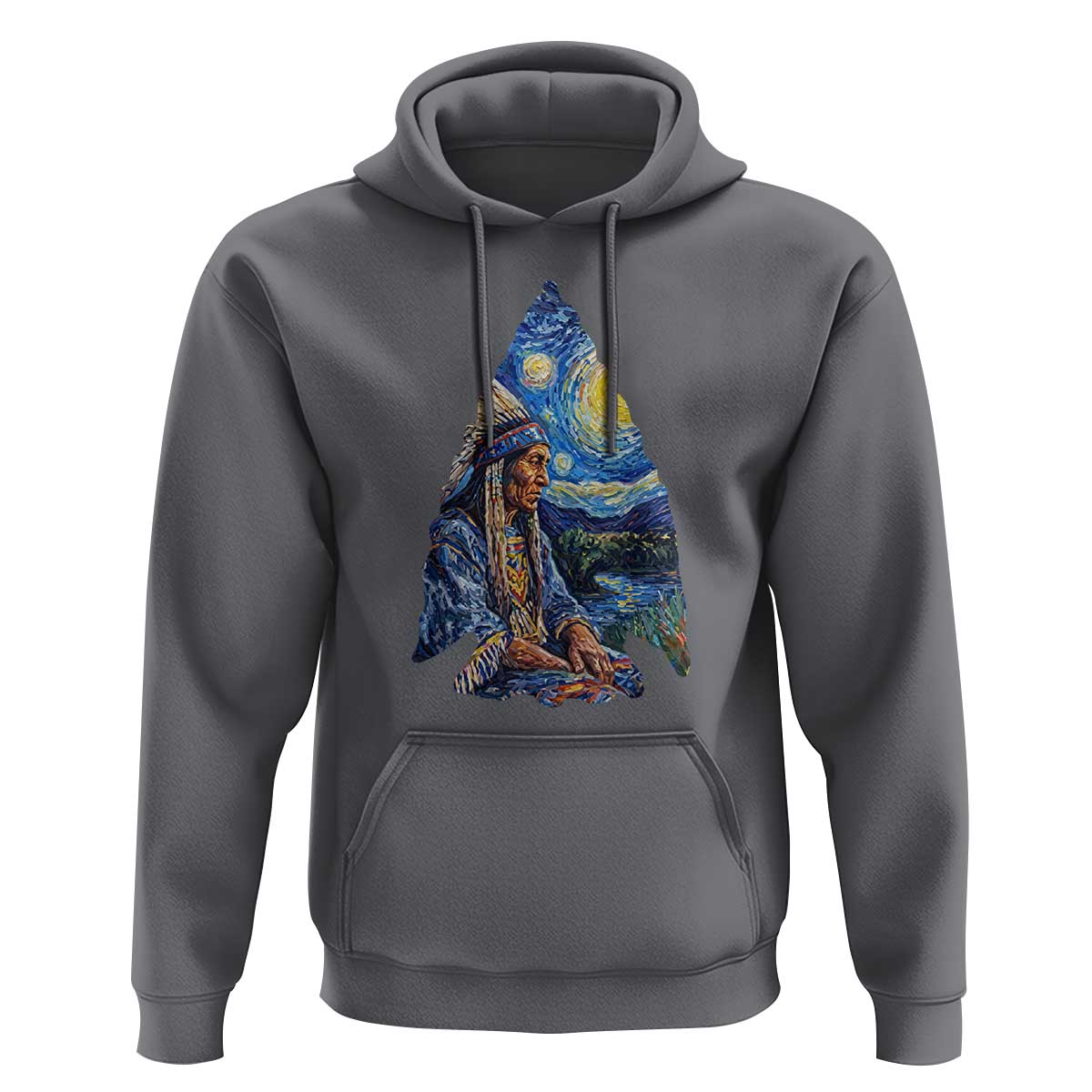 Native American Arrowhead Hunter Starry Night Hoodie
