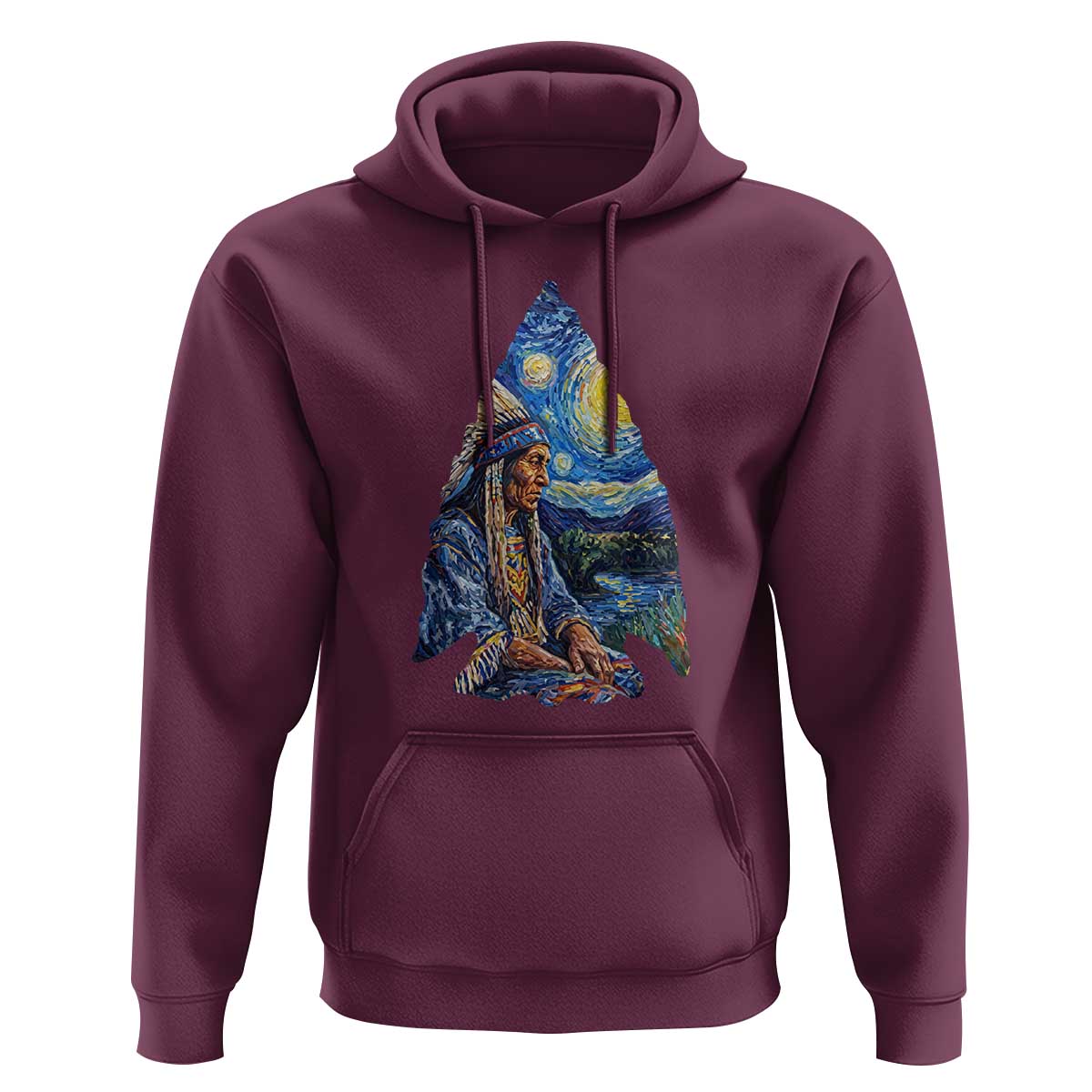 Native American Arrowhead Hunter Starry Night Hoodie