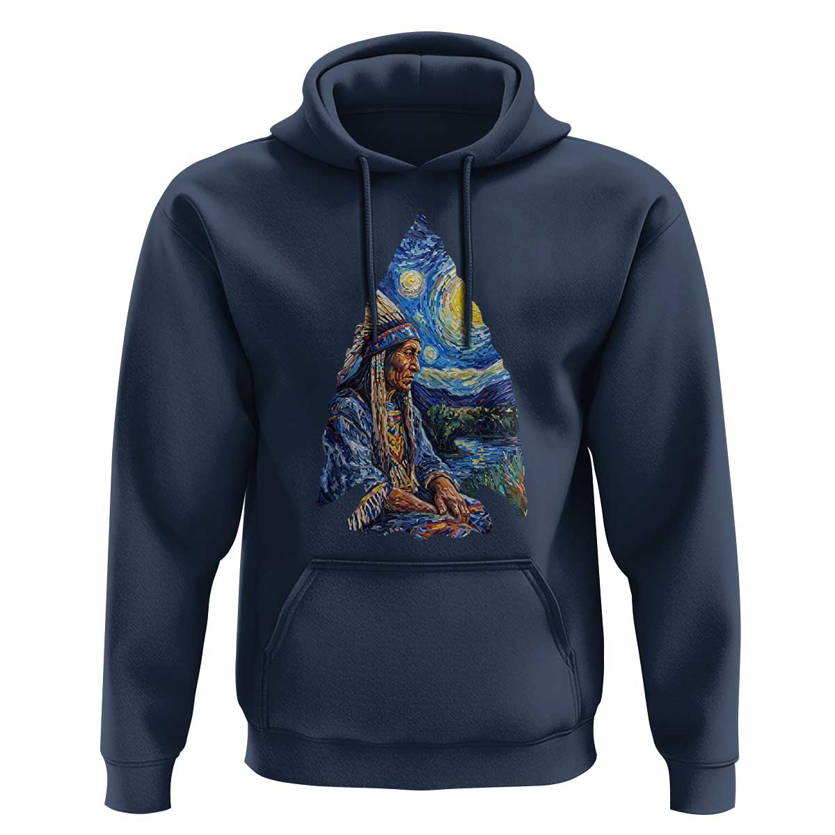 Native American Arrowhead Hunter Starry Night Hoodie