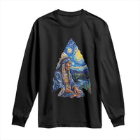 Native American Arrowhead Hunter Starry Night Long Sleeve Shirt