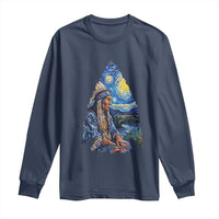 Native American Arrowhead Hunter Starry Night Long Sleeve Shirt