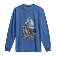 Native American Arrowhead Hunter Starry Night Long Sleeve Shirt