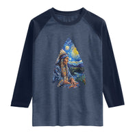 Native American Arrowhead Hunter Starry Night Raglan Shirt