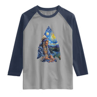 Native American Arrowhead Hunter Starry Night Raglan Shirt