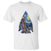 Native American Arrowhead Hunter Starry Night T Shirt