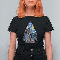 Native American Arrowhead Hunter Starry Night T Shirt For Women