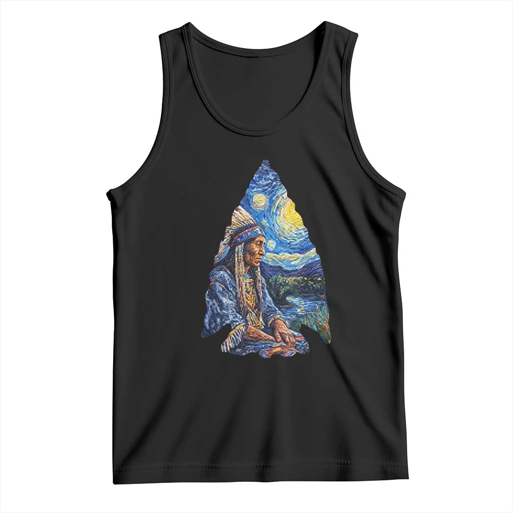 Native American Arrowhead Hunter Starry Night Tank Top