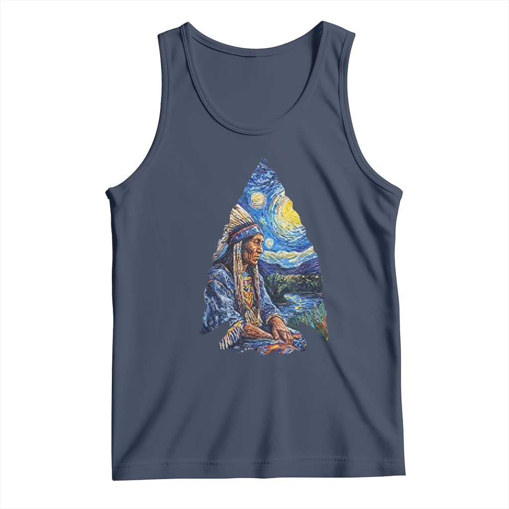 Native American Arrowhead Hunter Starry Night Tank Top