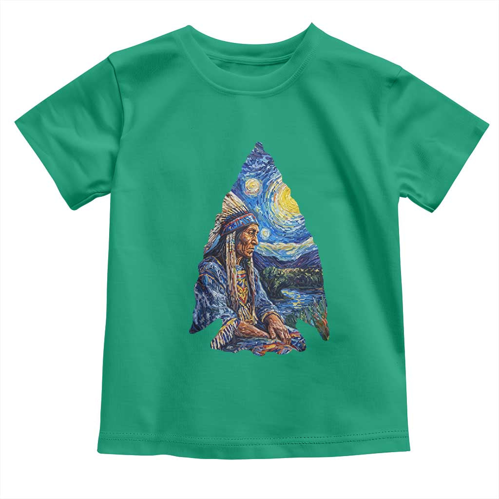 Native American Arrowhead Hunter Starry Night Toddler T Shirt